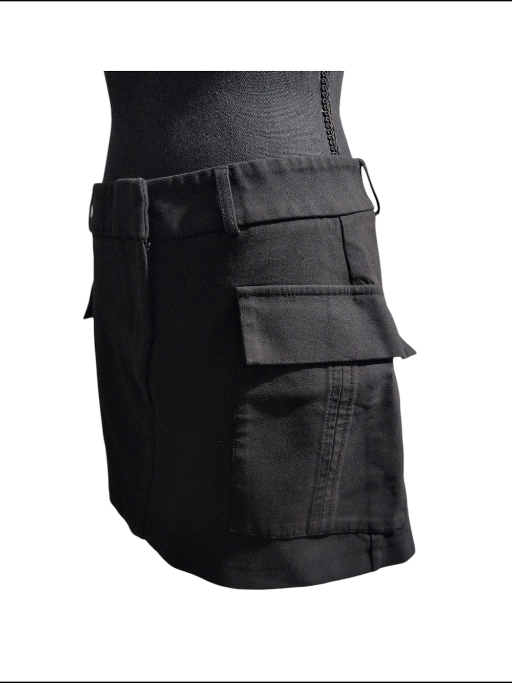 ZARA Black Cargo Mini Skirt with Pockets Size M